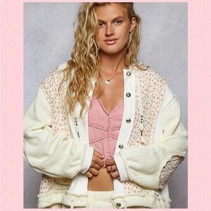 💖POL Floral Patchwork Thermal Jacket💖